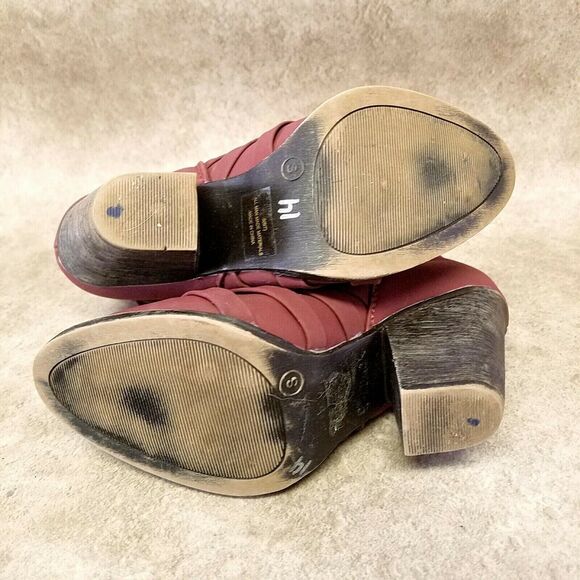 ETC Womens Size 6/7 Red Strappy 3.5" Heel Ankle Boot Booties - Picture 8 of 10